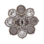 Chanel Ring CC Logo Flower Motif Silver