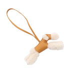 Hermes Charm Buddy Sesame Shearling Keychain — view 2