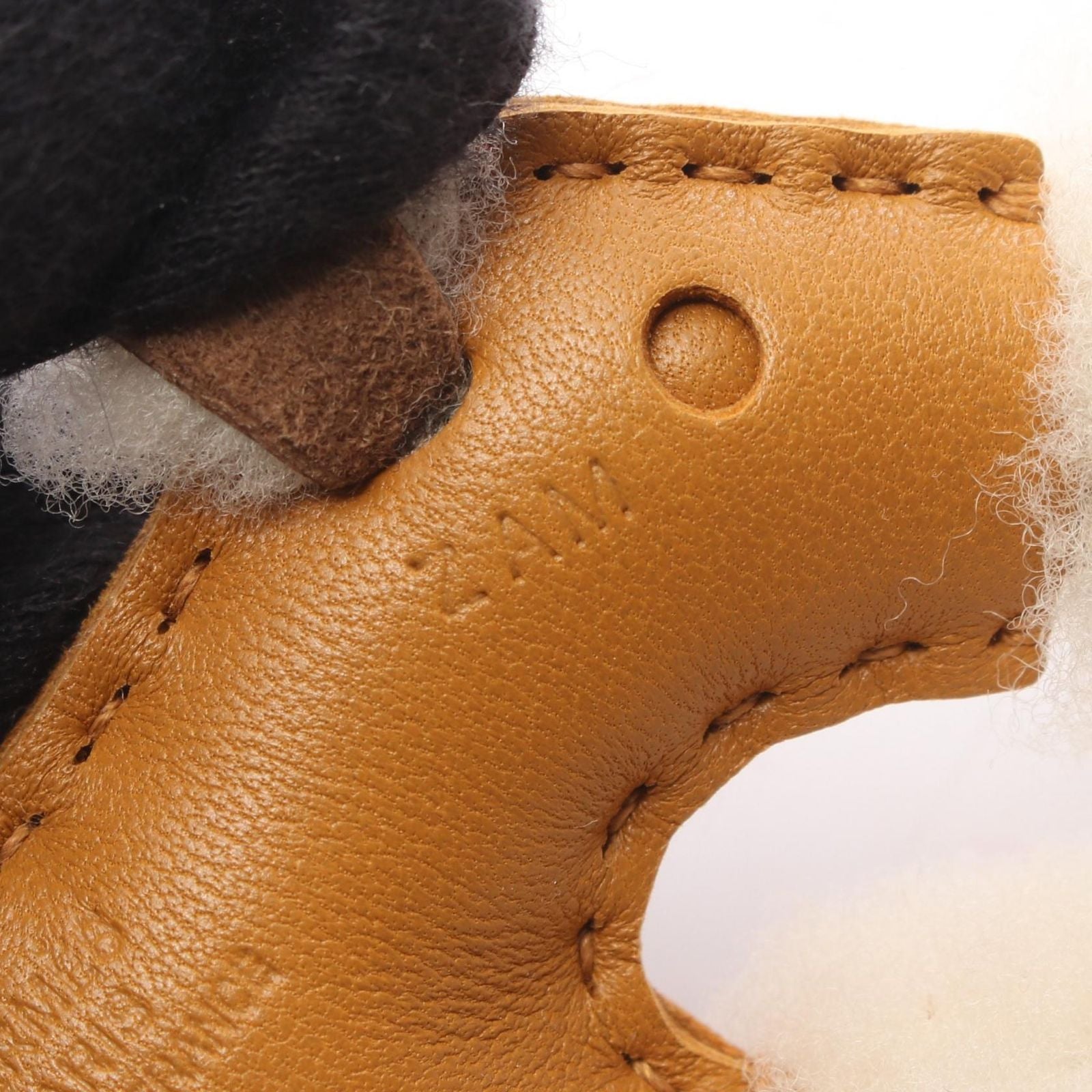 Hermes Charm Buddy Sesame Shearling Keychain — view 4