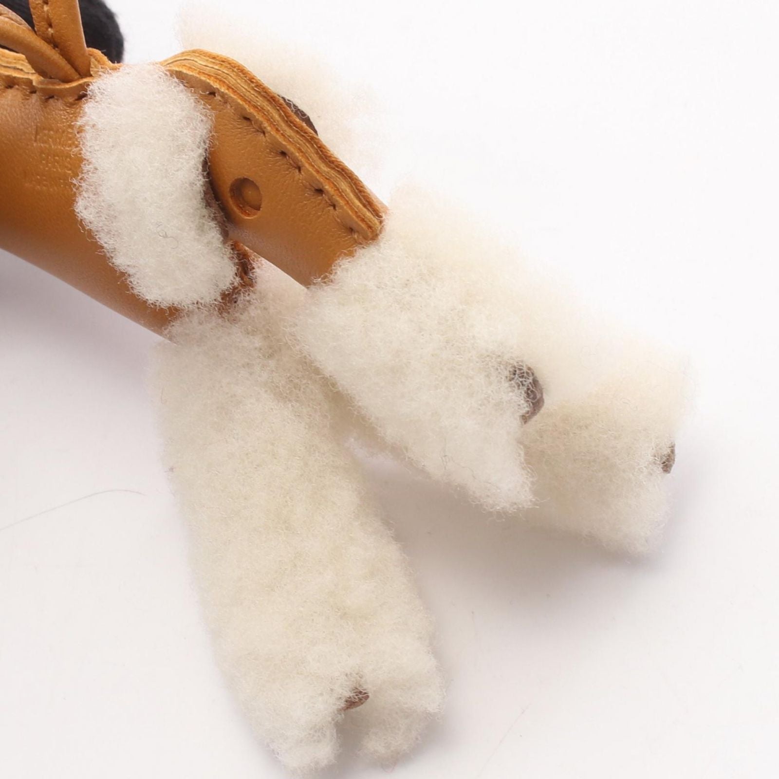 Hermes Charm Buddy Sesame Shearling Keychain — view 6