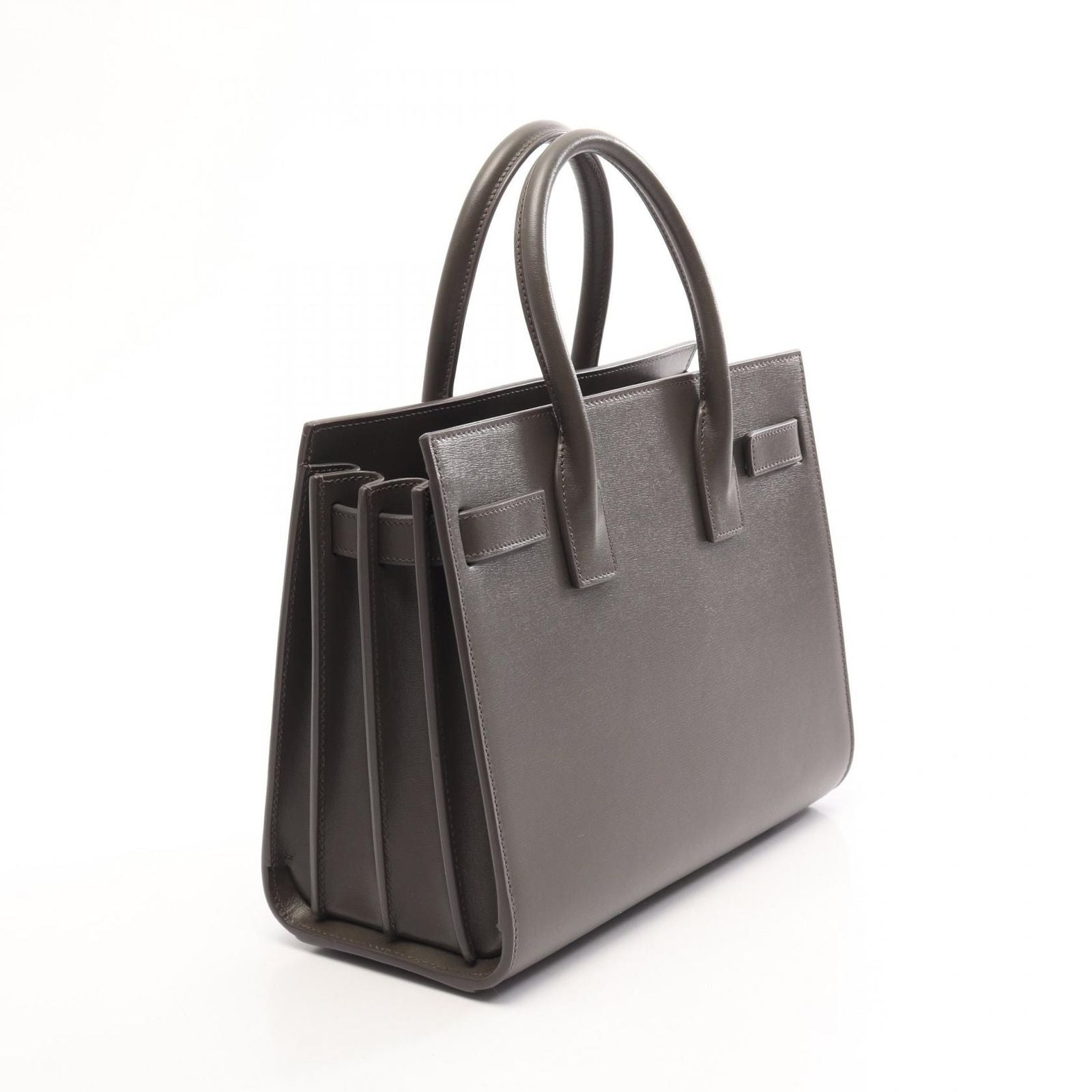 Saint Laurent Paris Handbag Sac de Jour Baby 2-Way Charcoal Gray Leather — view 2
