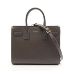 Saint Laurent Paris Handbag Sac de Jour Baby 2-Way Charcoal Gray Leather