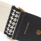 Dior Shoulder Strap 30 Montaigne Houndstooth White Black Canvas Leather Handbag — view 6