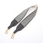 Dior Shoulder Strap 30 Montaigne Houndstooth White Black Canvas Leather Handbag — view 2