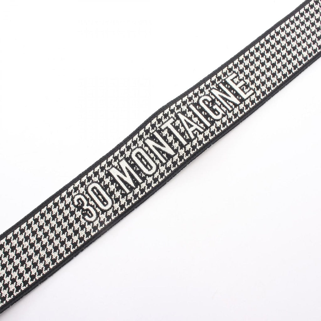 Dior Shoulder Strap 30 Montaigne Houndstooth White Black Canvas Leather Handbag — view 7