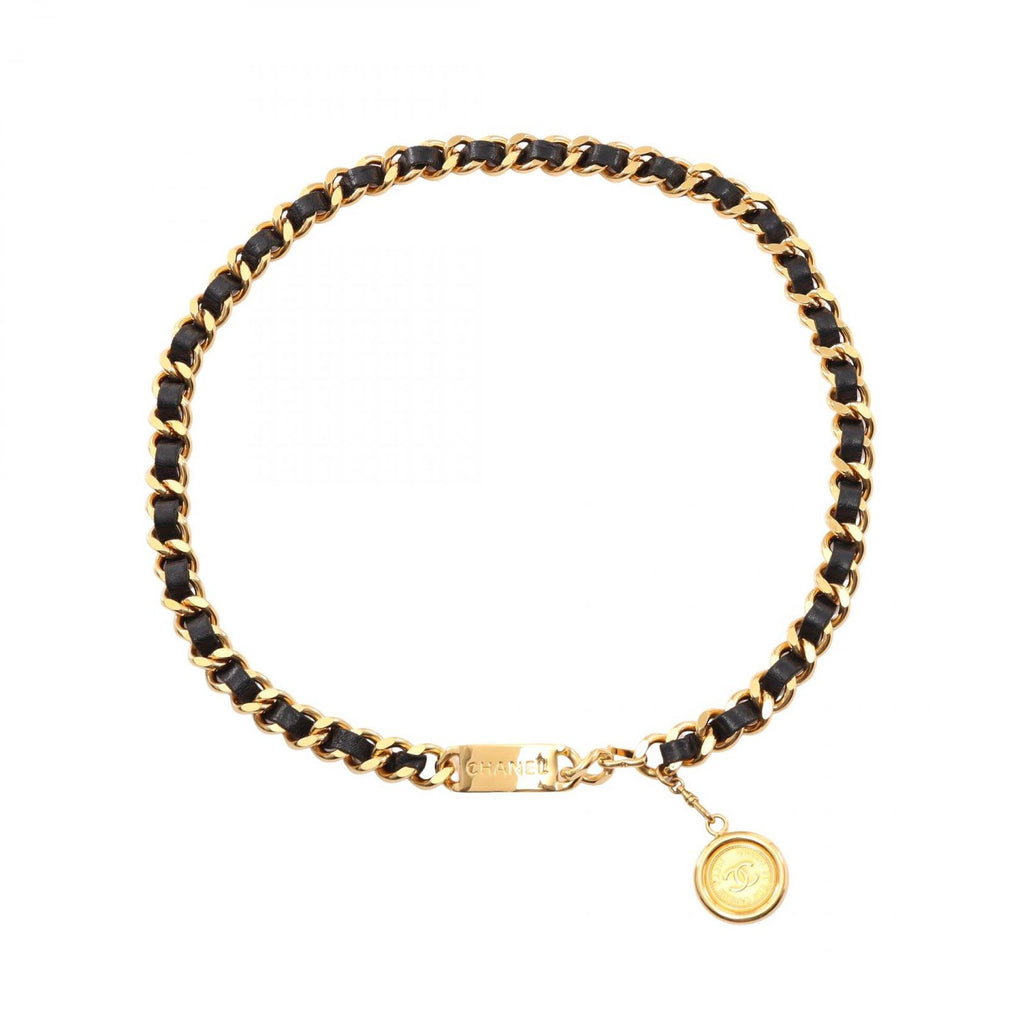 Chanel Belt CC Logo Coin Chain Leather