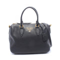 Prada Black Leather 2-Way Boston Bag