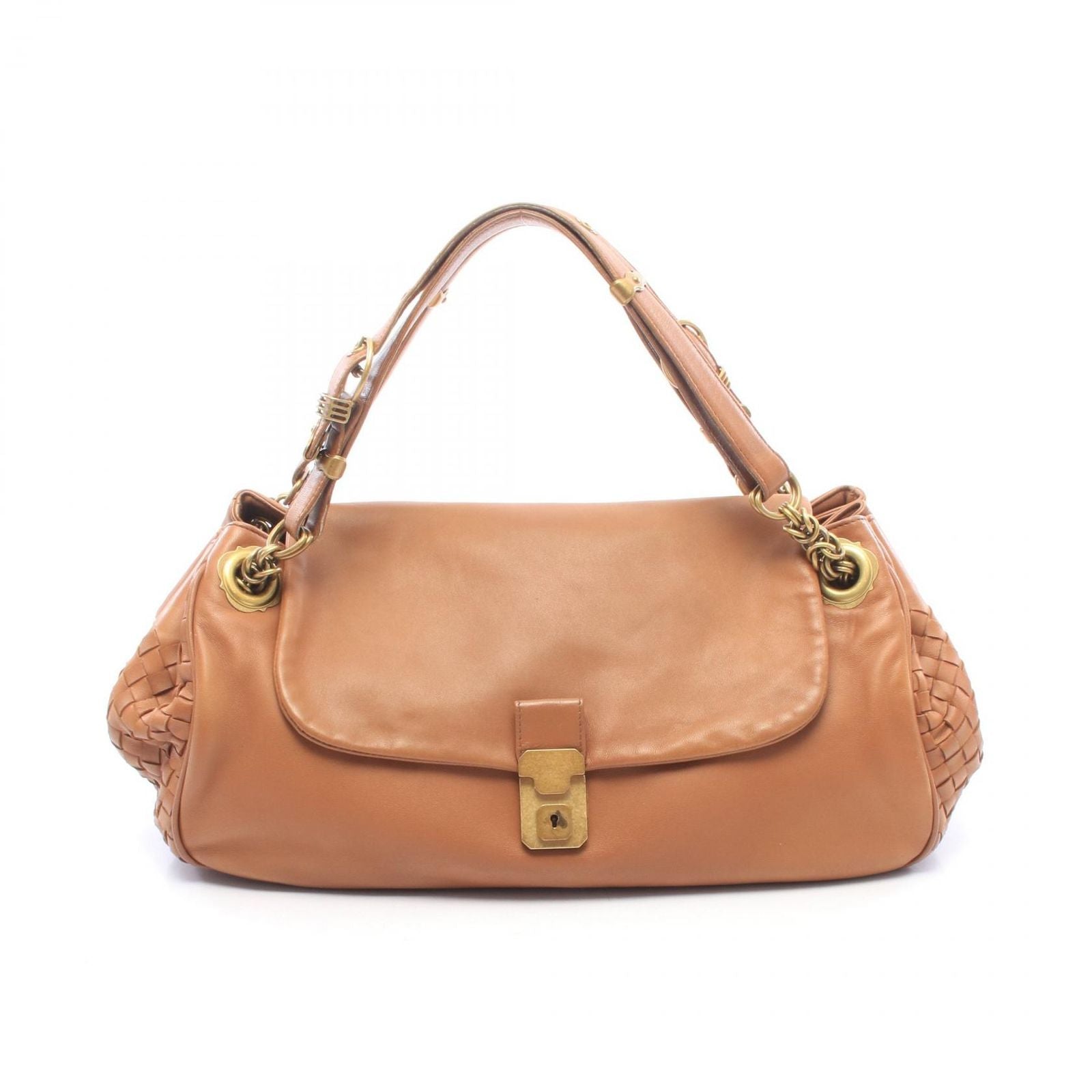 Bottega Veneta Handbag Intrecciato Camel Lambskin