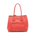 Prada Tote Bag Vitello Phenix Red Leather Triangle Logo