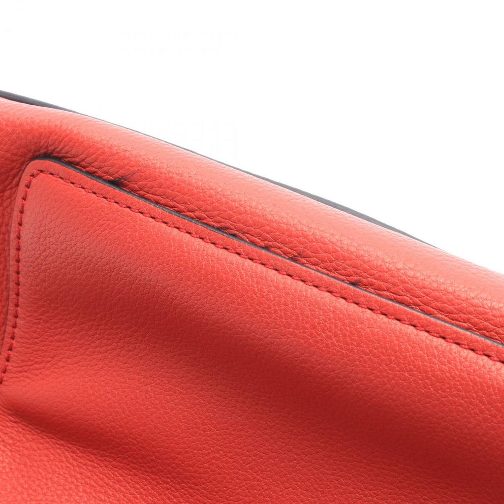 Prada Tote Bag Vitello Phenix Red Leather Triangle Logo — view 7