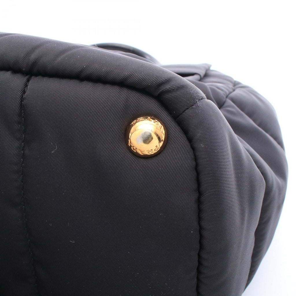 Prada Handbag Tessuto Bomber 2-Way Black Nylon Leather Ribbon — view 5