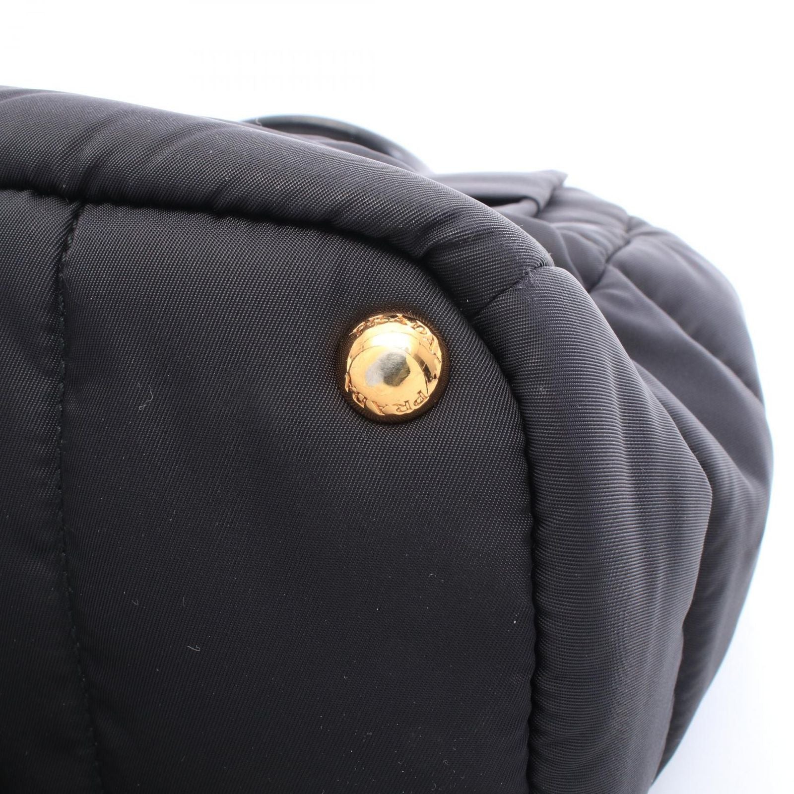 Prada Handbag Tessuto Bomber 2-Way Black Nylon Leather Ribbon — view 5