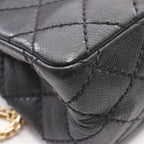 Chanel Shoulder Bag 2.55 Quilted Double Flap Black Leather Chain — view 7