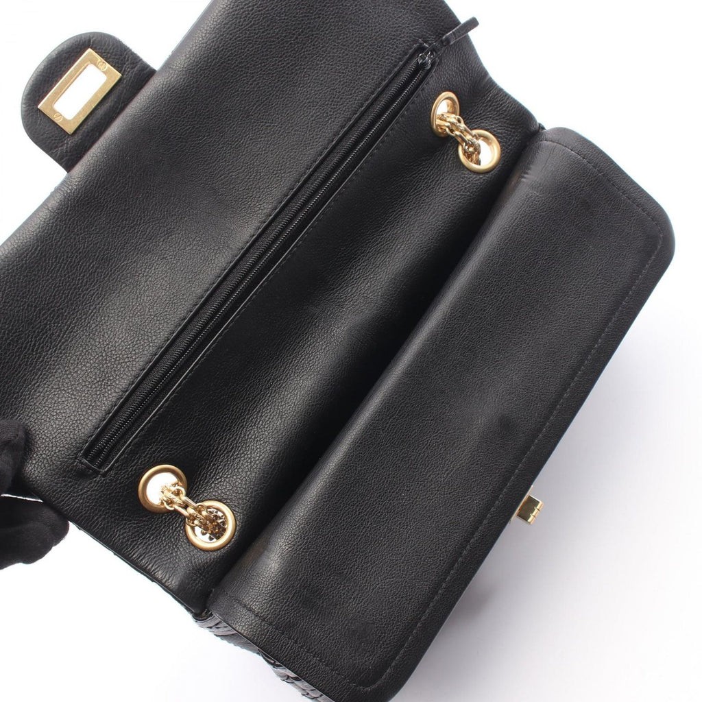 Chanel Shoulder Bag 2.55 Quilted Double Flap Black Leather Chain — view 6