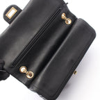 Chanel Shoulder Bag 2.55 Quilted Double Flap Black Leather Chain — view 6