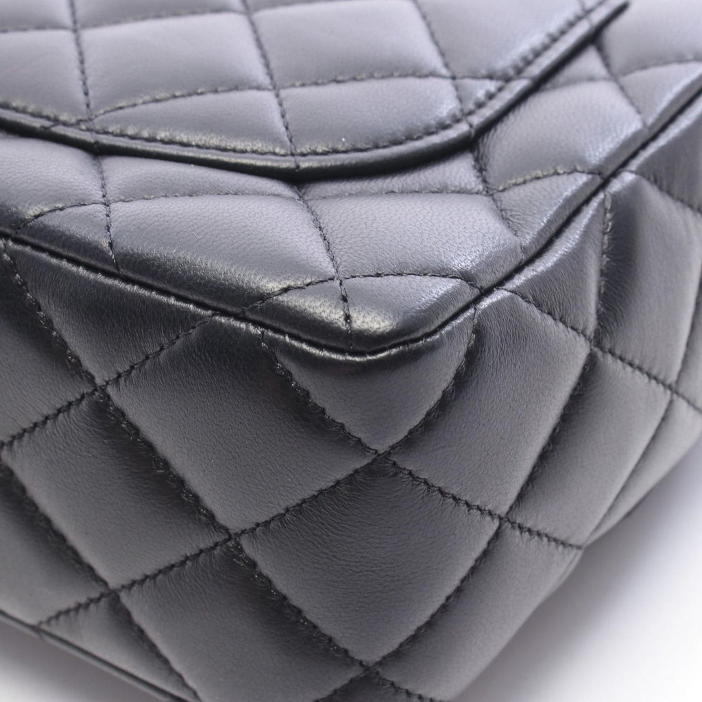 Chanel Shoulder Bag Mini Quilted Black Lambskin Chain — view 7