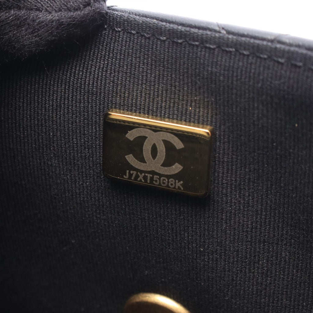 Chanel Shoulder Bag Mini Quilted Black Lambskin Chain — view 5