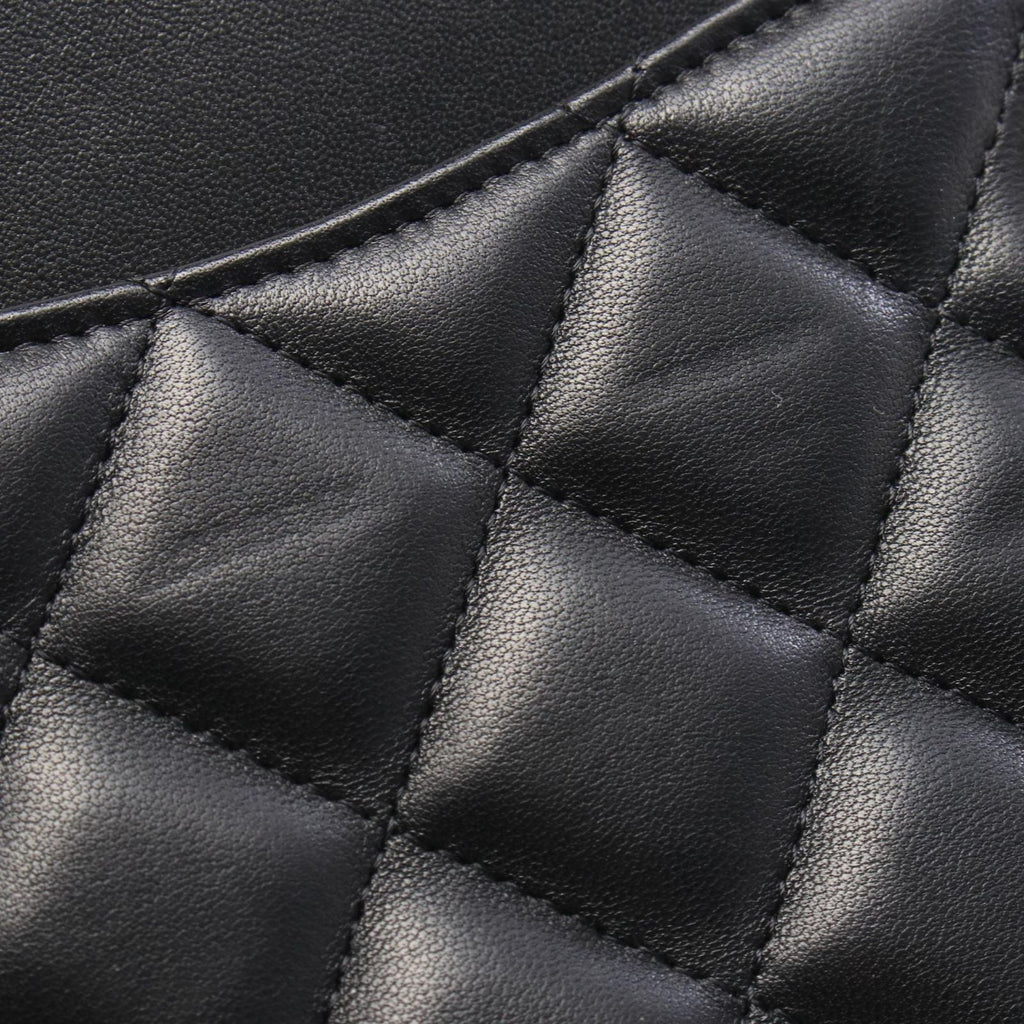 Chanel Shoulder Bag Maxi Quilted 30 Classic Large Double Flap Black Lambskin — view 7