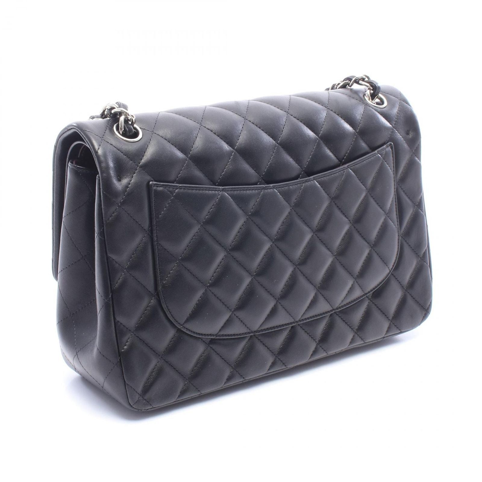Chanel Shoulder Bag Maxi Quilted 30 Classic Large Double Flap Black Lambskin — view 2