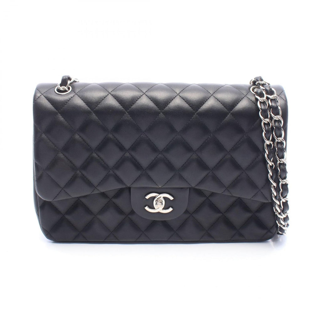 Chanel Shoulder Bag Maxi Quilted 30 Classic Large Double Flap Black Lambskin