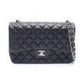 Chanel Shoulder Bag Maxi Quilted 30 Classic Large Double Flap Black Lambskin