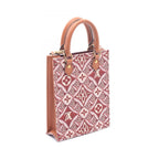Louis Vuitton Viton Handbag Petite Sac Plat Since Bordeaux Canvas Leather — view 2