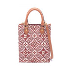 Louis Vuitton Viton Handbag Petite Sac Plat Since Bordeaux Canvas Leather