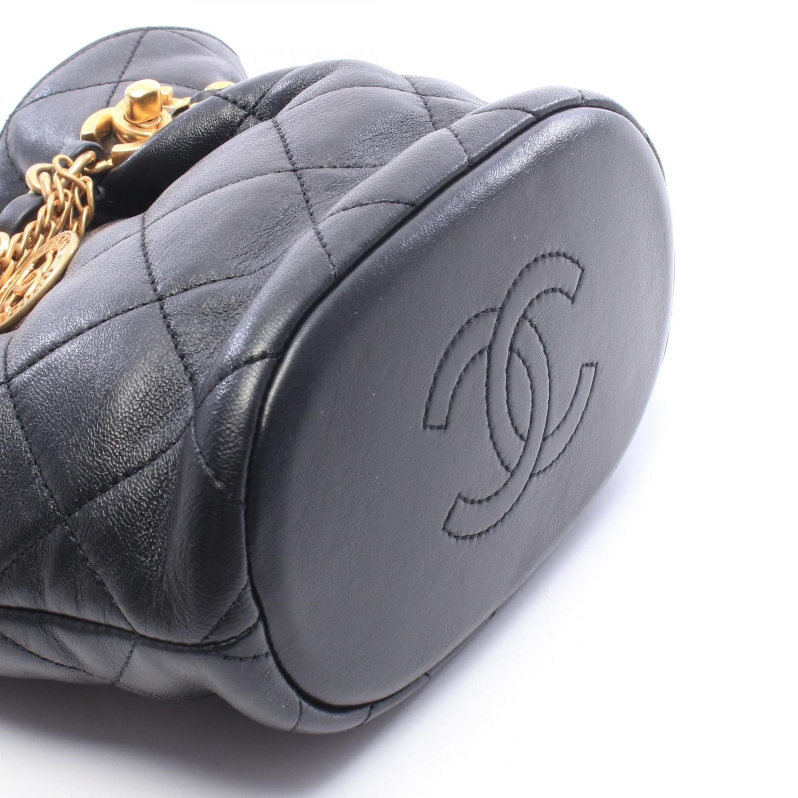 Chanel Shoulder Bag Quilted Black Lambskin — view 6
