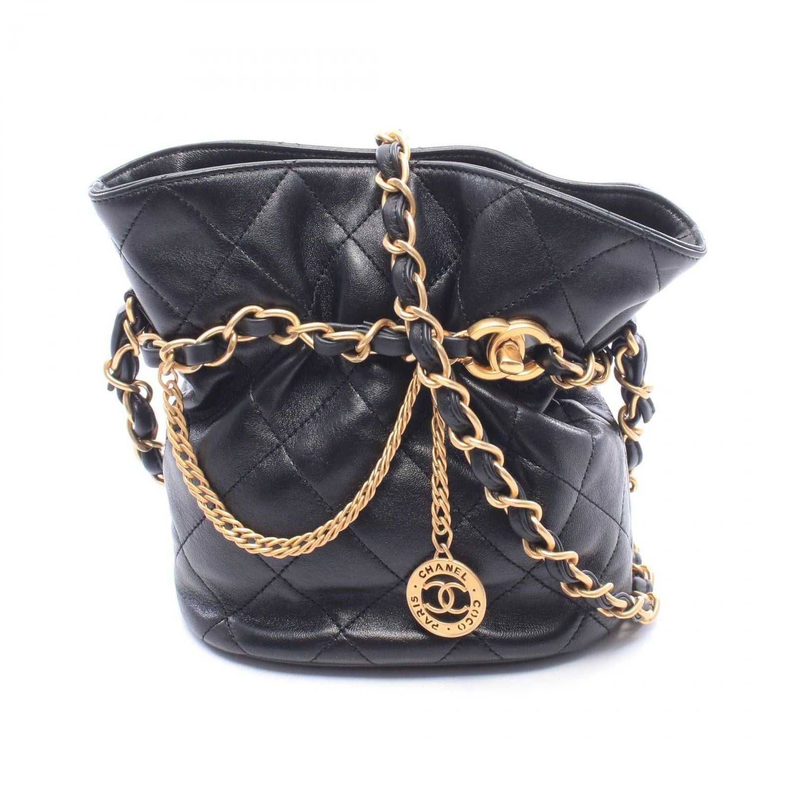 Chanel Shoulder Bag Quilted Black Lambskin