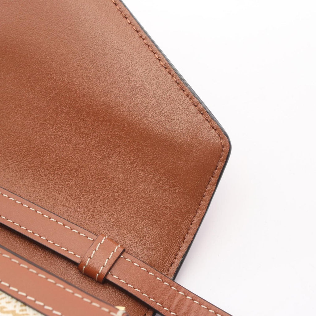 Celine Shoulder Bag Triomphe White Brown Beige Leather Envelope — view 5