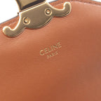 Celine Shoulder Bag Triomphe White Brown Beige Leather Envelope — view 4