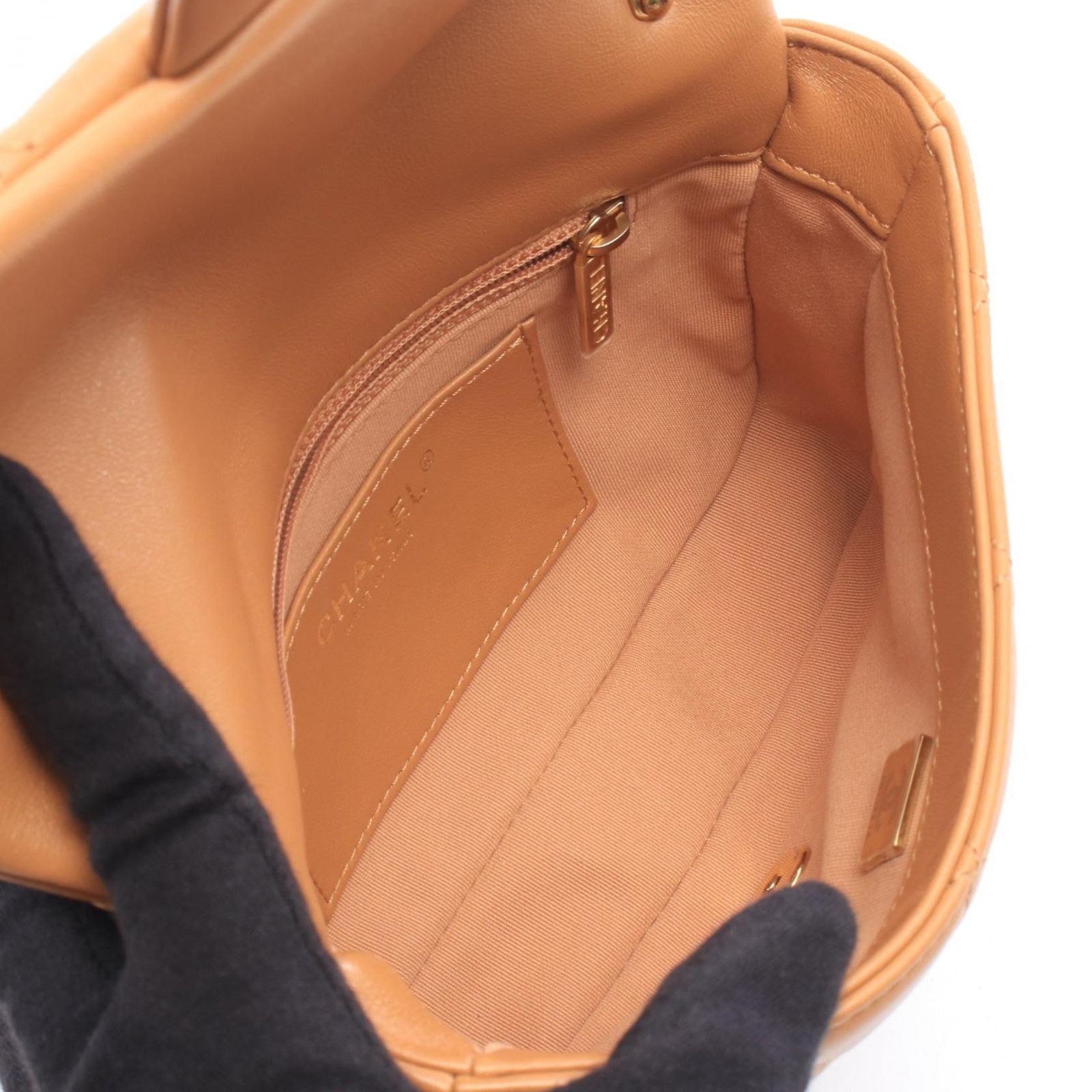 Chanel Shoulder Bag Quilted Small Flap Camel Leather Chain — view 3