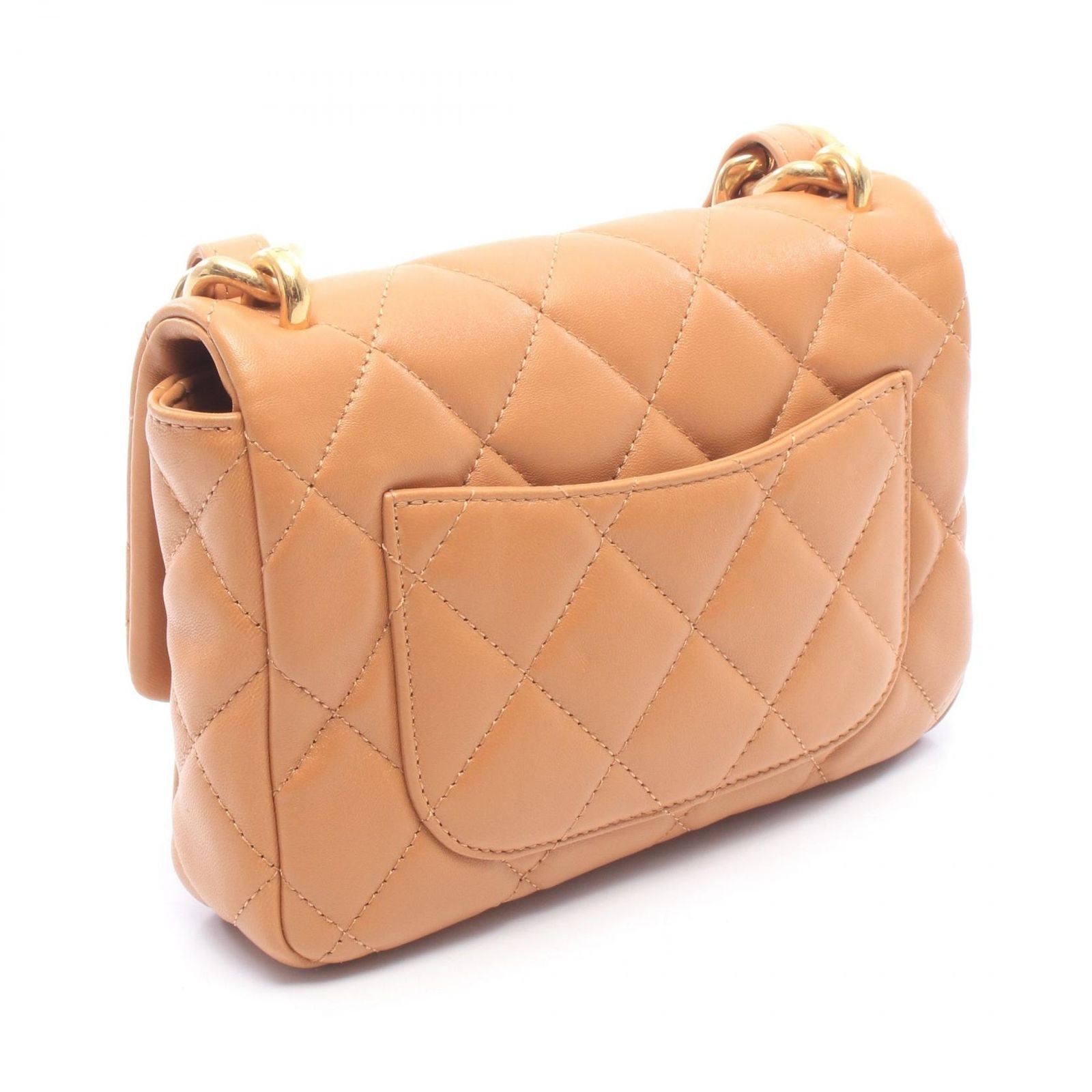 Chanel Shoulder Bag Quilted Small Flap Camel Leather Chain — view 2