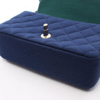 Chanel Shoulder Bag Mini Quilted 20 Blue Cotton Chain — view 8
