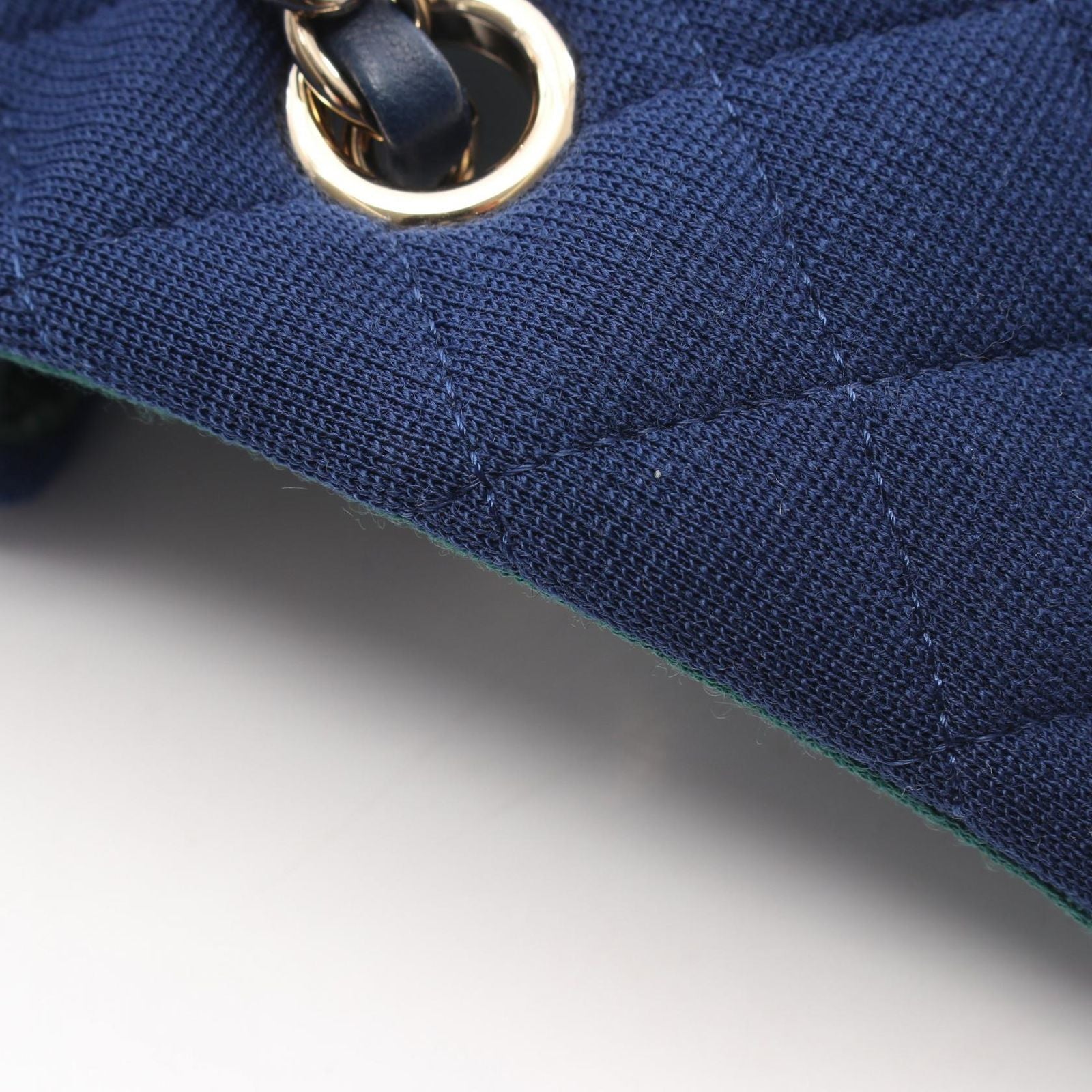 Chanel Shoulder Bag Mini Quilted 20 Blue Cotton Chain — view 7