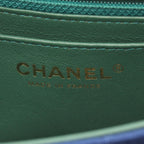 Chanel Shoulder Bag Mini Quilted 20 Blue Cotton Chain — view 4