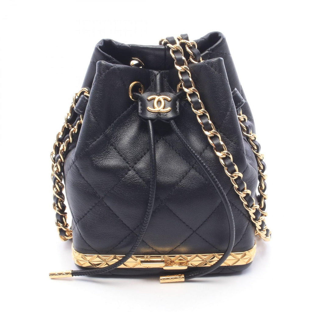 Chanel Shoulder Bag Quilted Small Black Lambskin