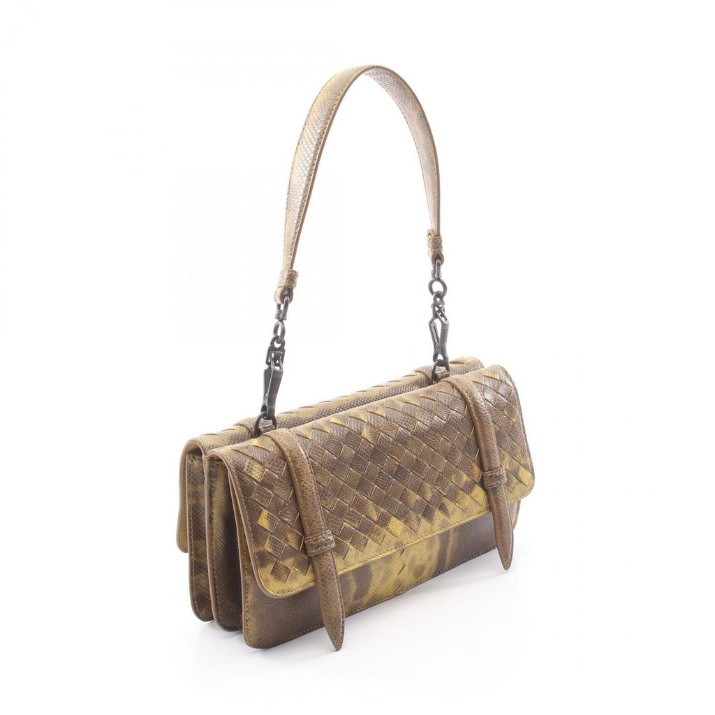 Bottega Veneta Handbag Duo Yellow Brown Exotic Leather — view 2