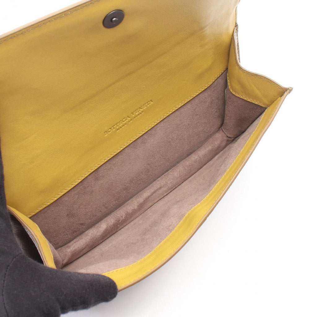 Bottega Veneta Handbag Duo Yellow Brown Exotic Leather — view 3