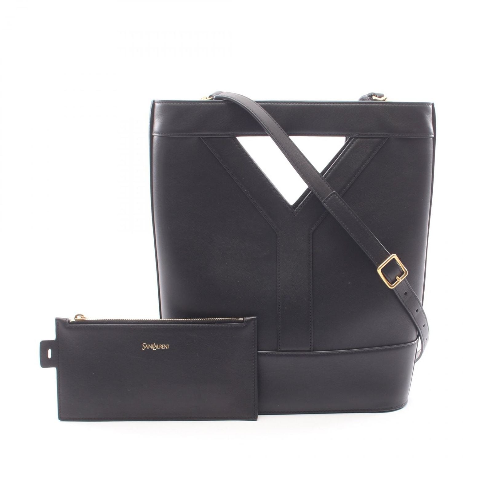 Saint Laurent Paris Handbag Bucket Small 2-Way Black Leather