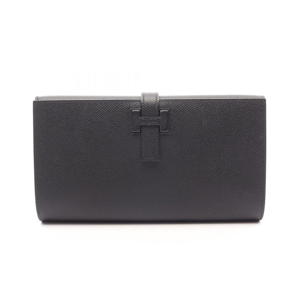 Hermes Bifold Wallet New H Passant Toutenmain Black Calfskin