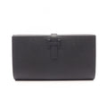 Hermes Bifold Wallet New H Passant Toutenmain Black Calfskin
