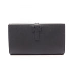 Hermes Bifold Wallet New H Passant Toutenmain Black Calfskin