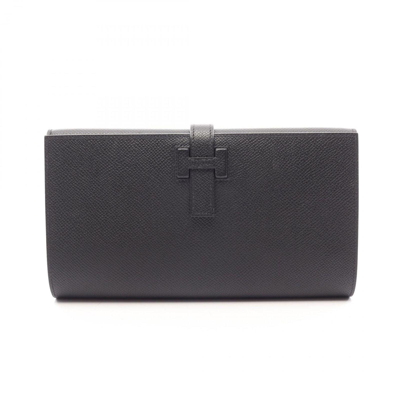 Hermes Bifold Wallet New H Passant Toutenmain Black Calfskin