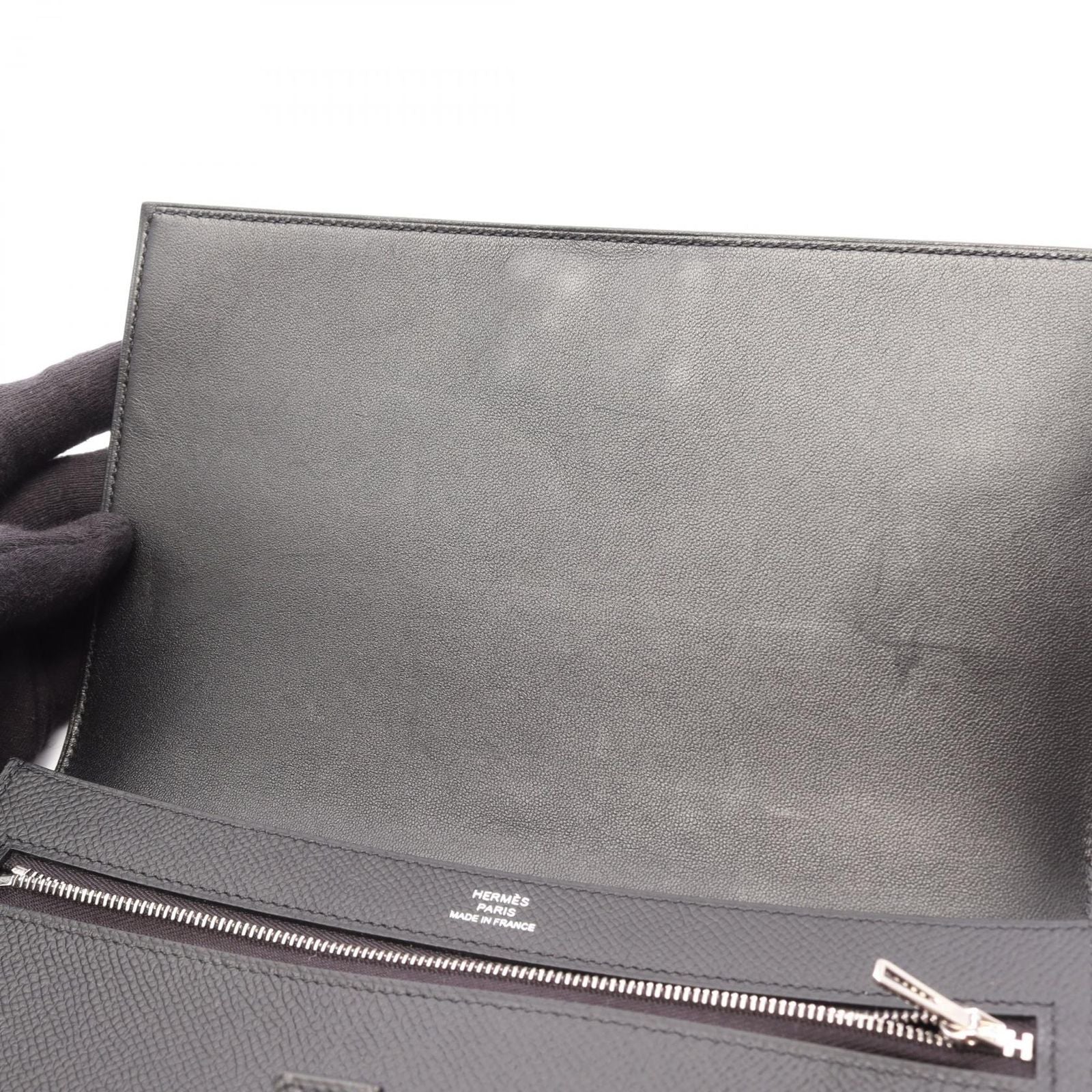 Hermes Bifold Wallet New H Passant Toutenmain Black Calfskin — view 7