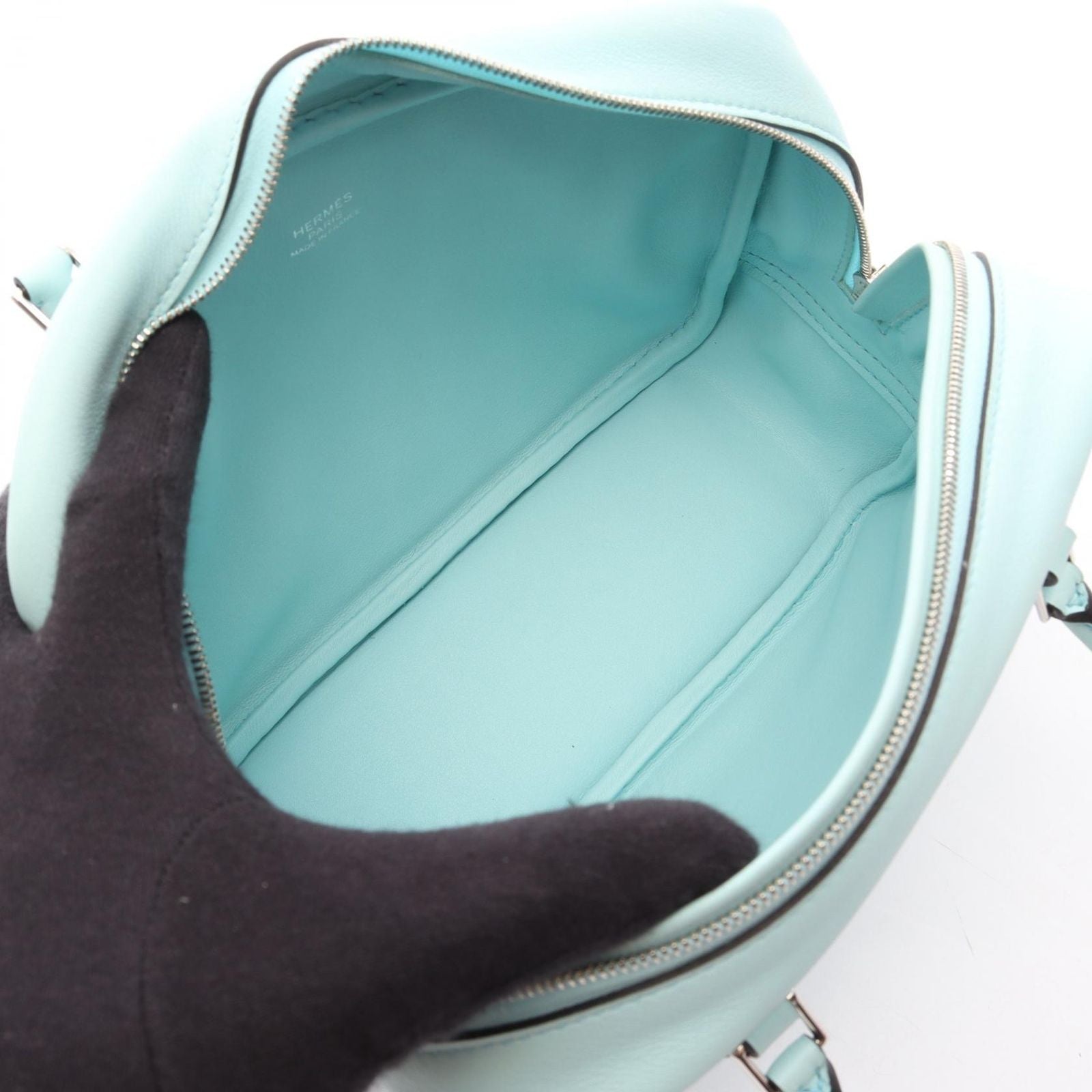 Hermes Handbag Plume 2 Mini Blue Atole Leather — view 3