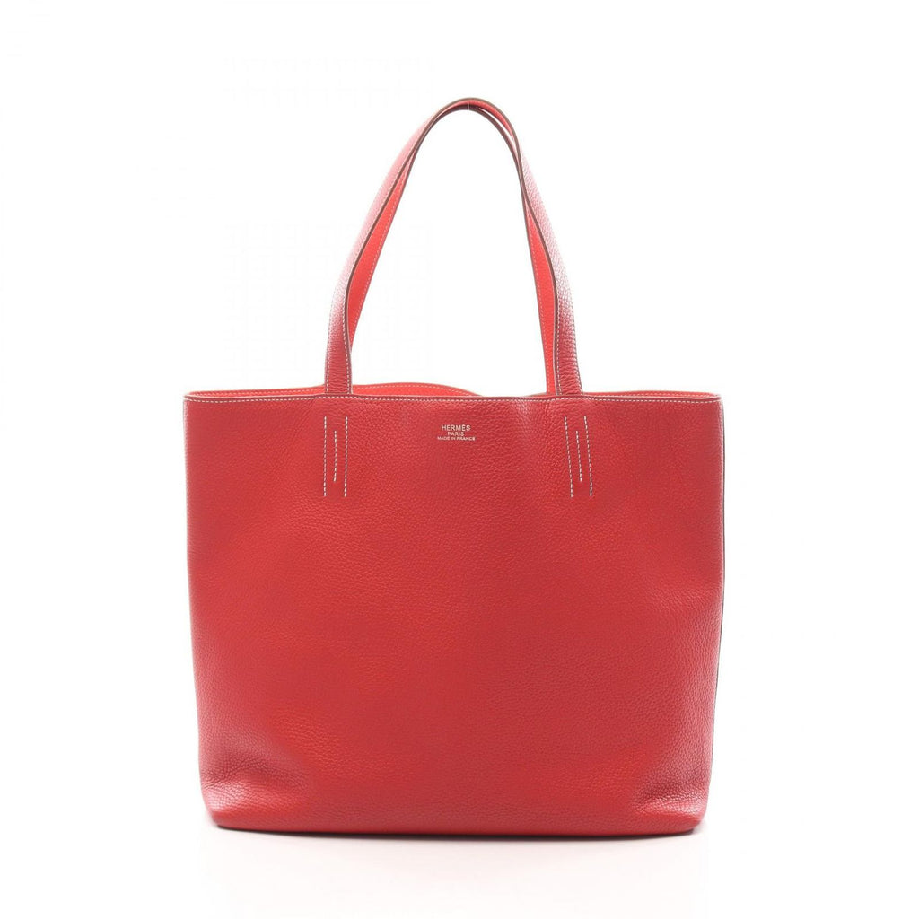 Hermes Tote Bag Double Sens 45 Rouge Casaque Rose Jaipur Reversible 36