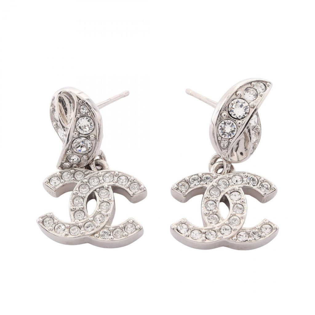 Chanel Earrings CC Logo Silver