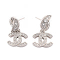 Chanel Earrings CC Logo Silver