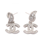Chanel Earrings CC Logo Silver